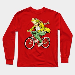 Funny Frog On A Bike Long Sleeve T-Shirt